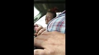 Hitchhiker jerks off her driver