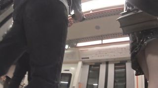 Voyeur upskirt in the subway
