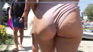 Beach butt in swimsuits